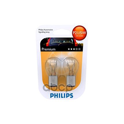 Лампа 12V P21/5W 21/5W PHILIPS 2 шт. блистер 12499B2 Philips арт. 12499B2