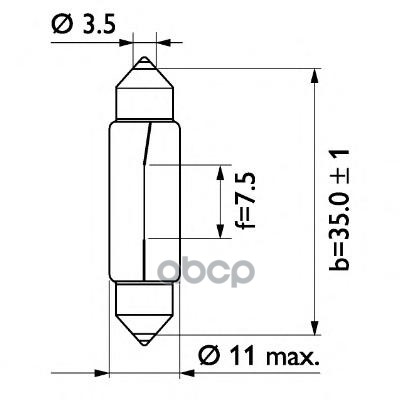 Лампа Накаливания Festoon T10,5X38 24V 10W Sv8,5 Cp Philips арт. 13854CP