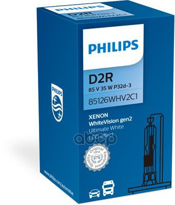 Лампа ксеноновая головного света D2R P32d-2 5000K White Vision 85V 35W Картон 1 шт Philips арт. 85126WHV2C1