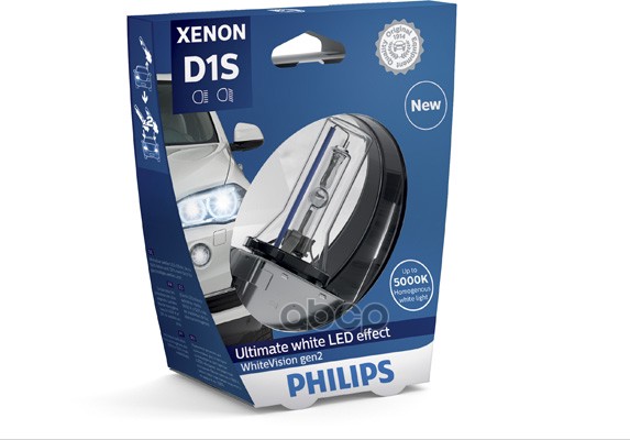 Лампа D1s 85V-35W (Pk32d-2)5000K Whitevision Gen 2 (Philips) Philips арт. 85415WHV2S1