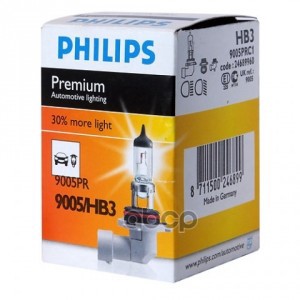 Лампа галогеновая головного света HB3 P20d 3200K Vision 12V 65W Картон 1шт Philips арт. 9005PRC1