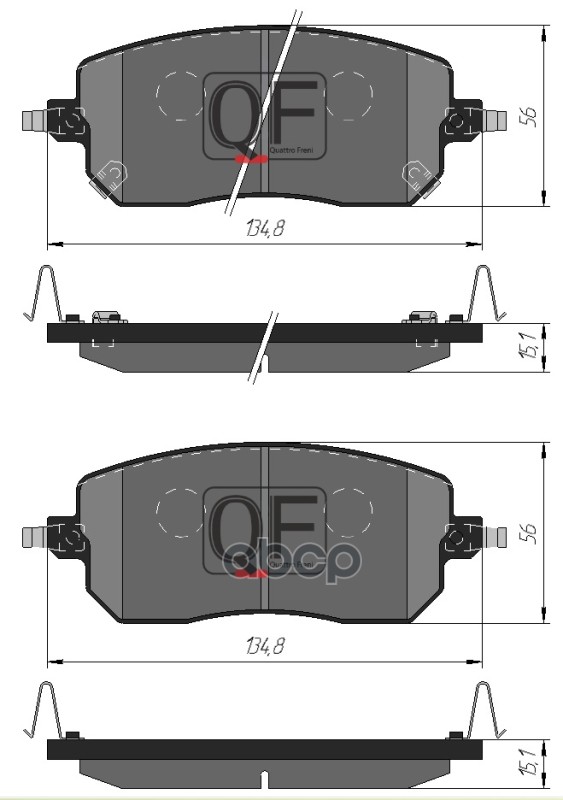 Колодки тормозные дисковые передние к-т HAVAL JOLION 1 5 2WD QUATTRO FRENI арт. qf508502