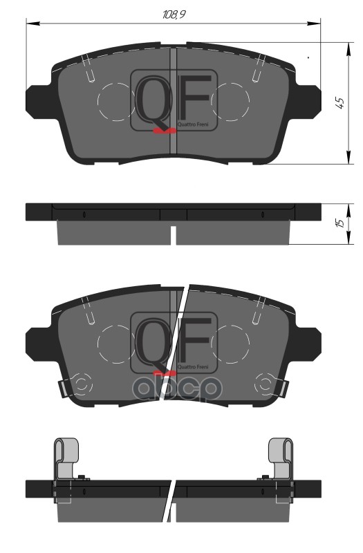Колодки тормозные дисковые к-т QUATTRO FRENI арт. qf510102