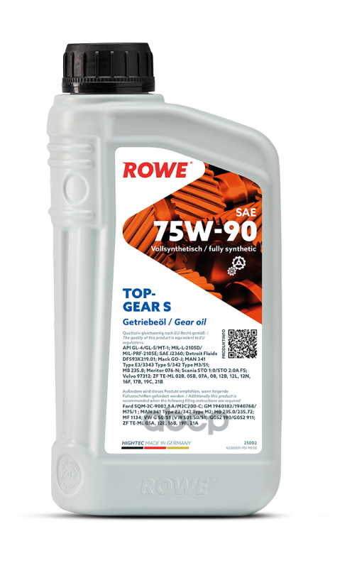 Масло Трансмиссионное Rowe Hightec Topgear Sae 75W-90 S 1Л ROWE арт. 25002001099