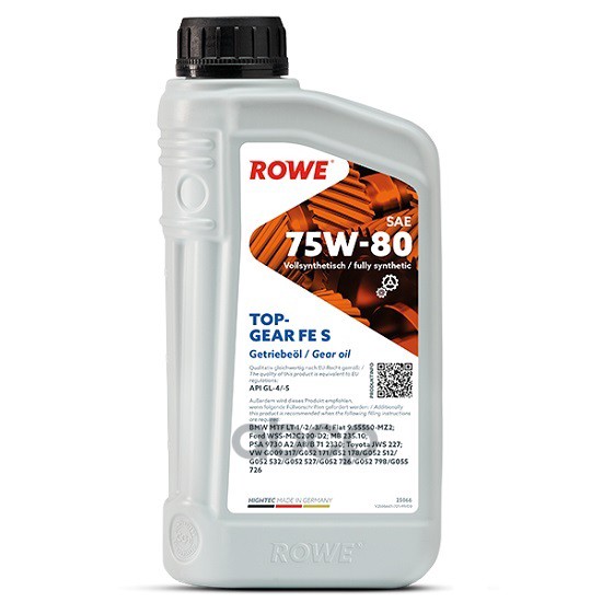Масло Трансмиссионное Hightec Topgear Fe Sae 75W-80 S (1Л) Rowe 25066-0010-99 ROWE арт. 25066-0010-99