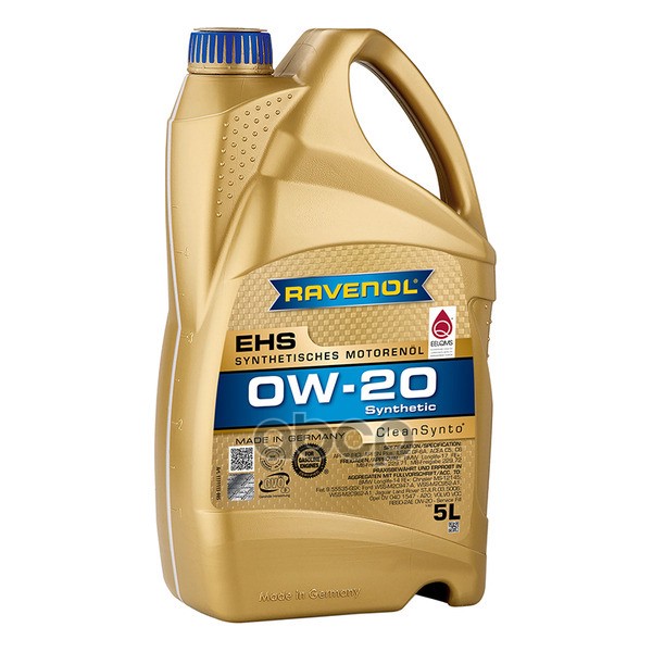 Ravenol Масло Моторное Синтетическое Ehs 0W20 Sn+/Sp, Gf-6A, C5/6 5Л