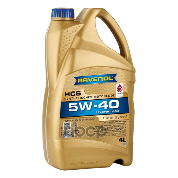 Ravenol Моторное масло RAVENOL HCS SAE 5W-40 ( 4л) new 1112105-004-01-999