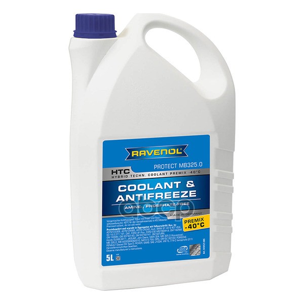 Антифриз готовый к прим. синий RAVENOL HTC Hybrid Techn.Coolant Premix -40C ( 5л) 1410121-005-01-999 Ravenol арт. 14101210050...