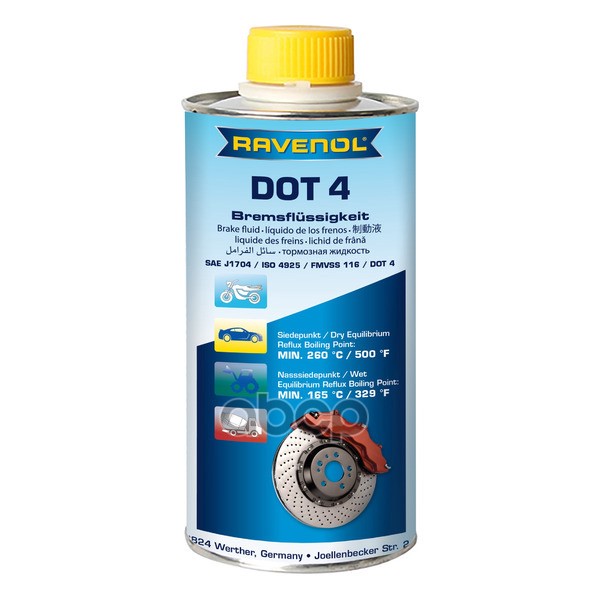 Тормозная жидкость RAVENOL DOT 4 1л (135060100101000) 4014835692114 Ravenol арт. 4014835692114