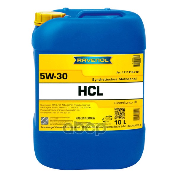 Ravenol Моторное масло RAVENOL HCL 5W-30 10л (111111801001999) 4014835722941