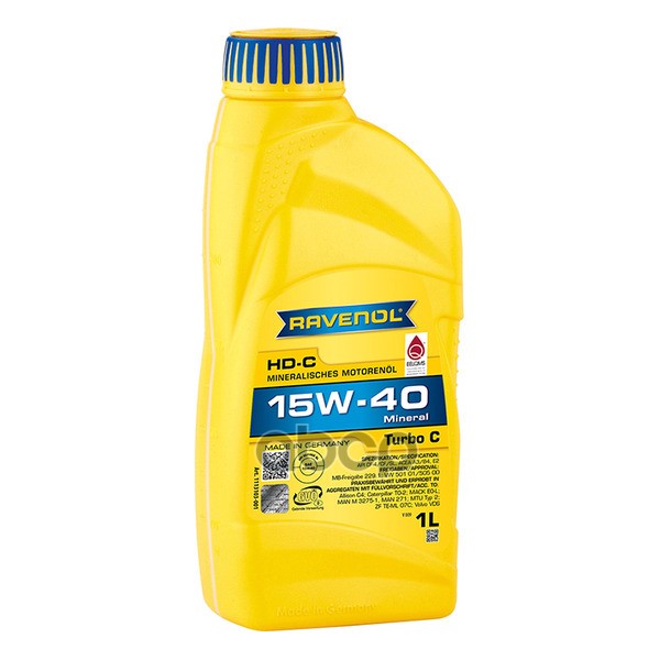 Масло моторное Turbo-C HD-C SAE 15W-40 (1л) Ravenol арт. 4014835724518