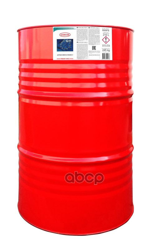 Антифриз, Готовый Раствор Eu-Standard G11 Зелёный -37°C, 210Л SAMSON арт. 800978