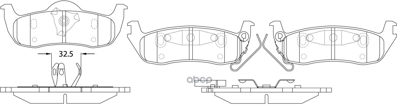 Колодки тормозные дисковые задние к-т JEEP GRAND CHEROKEE 3.0 2005 - 2010  JEEP GRAND CHEROKEE 3.7 2 SB Nagamochi арт. bp20429