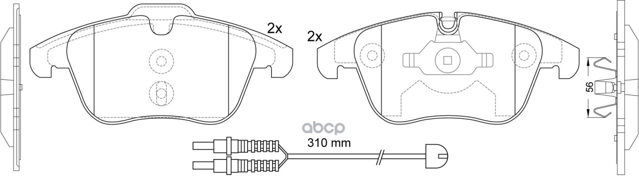 Колодки тормозные передние CITROEN C5 1.6-2.0 08- BP51462W SB Nagamochi арт. BP51462W