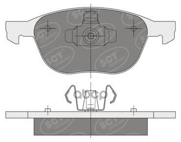 колод. торм.задн. FORD FOCUS 04-/11-/14-/KUGA I 08-/13-/ECOSPORT 14-/MAZDA 3 03-/09 SCT арт. sp358