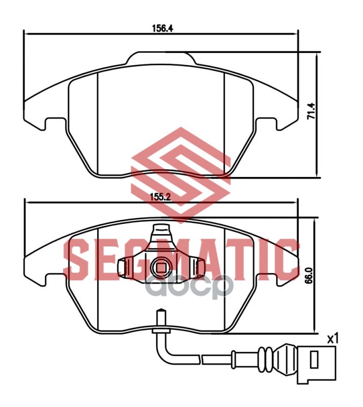 Колодки передние SKODA: OCTAVIA 1.6CC VW: GOLF 1.4CC, NEW BEETLE2.0 SEGMATIC арт. SGBP2556