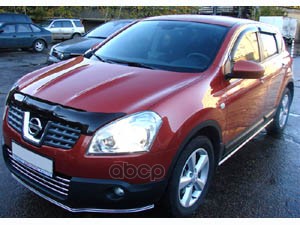 Дефлектор капота темный NISSAN QASHQAI/QASHQAI+2 2007-2009 / Ниссан Кашкай SIM арт. NLD.SNIQAS0712