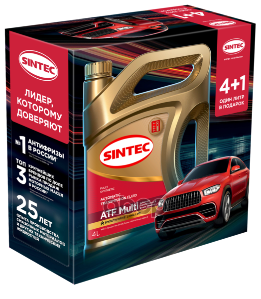 Масло трансмиссионное синтетическое ATF Multi  4+1л SINTEC арт. 103547