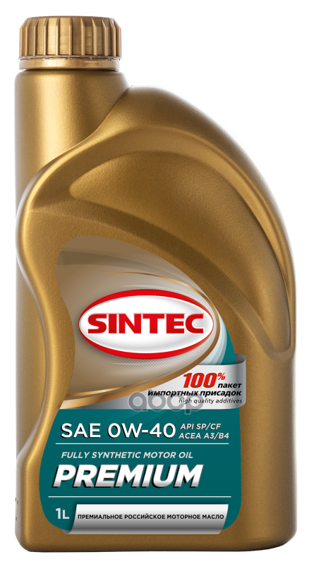 SINTEC Масло Моторное Sintec Premium 0W-40 Синтетическое 1 Л 322777