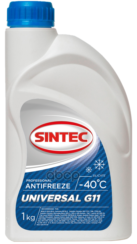 Антифриз Sintec -40  G11 Universal  Синий   1Кг  (15Шт/600/270) SINTEC арт. 800302