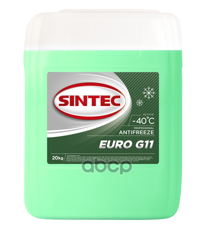 Антифриз Sintec EURO готовый -40 зеленый 19 кг 800521 SINTEC арт. 800521