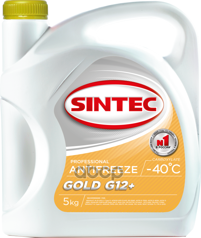 Antifreeze Gold G12+ (-40) G12 + 5 Кг SINTEC арт. 800526
