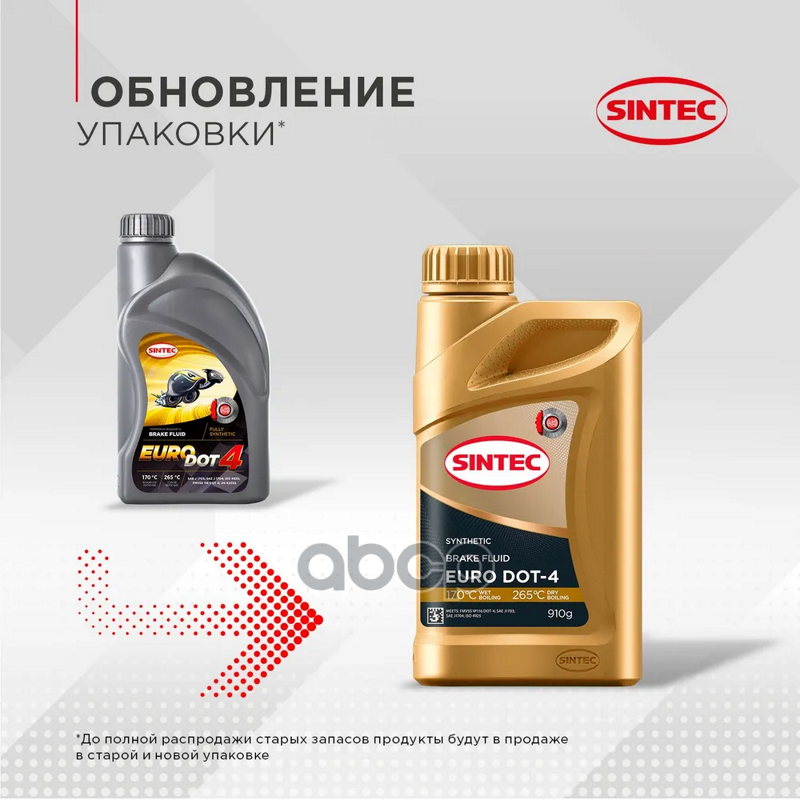 Тормозная жидкость DOT 4, 0,91л SINTEC арт. 800736