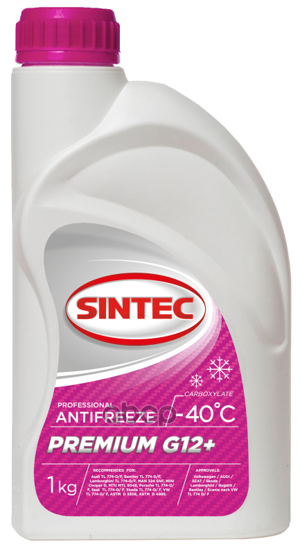 Антифриз Sintec Premium G12+ Красно-Фиолет. 1Л SINTEC арт. 990453