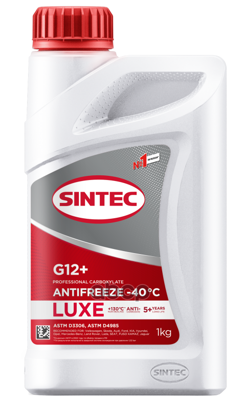 Антифриз Sintec LUXE G12+ готовый -40 красный 1 кг 990550 SINTEC арт. 990550