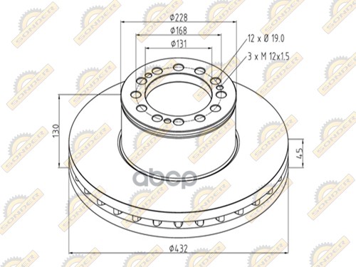 Диск Тормозной 432*45*131 Передний Man Tga SONDER арт. 160050073