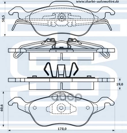 Колодки Тормозные Перед. Ford Focus I Starke 176-702 STARKE арт. 176-702