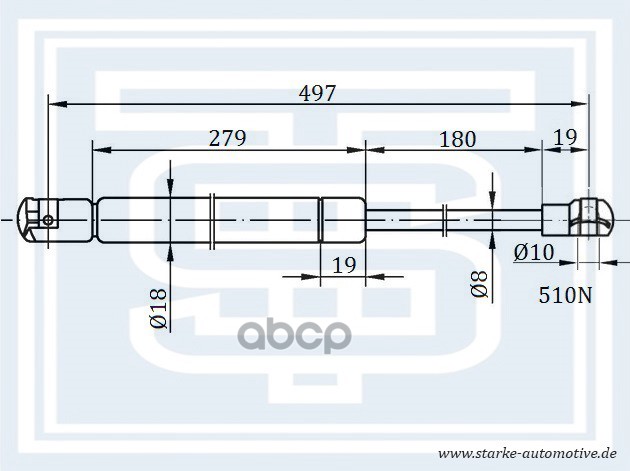 Амортизатор Багажника 189-023 STARKE арт. 189023