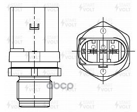 Датчик давления топлива для а/м BMW X5 F15 (13-)/X6 F16 (14-) 3.0D (FPS 0025) STARTVOLT арт. FPS0025