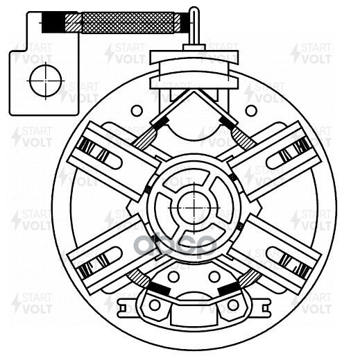 Узел щеточный стартера для а/м КАМАЗ с дв. 740.30/740.50/КАМАЗ 54901 с дв. 910.12/910.15 (VBS 0704) STARTVOLT арт. VBS0704
