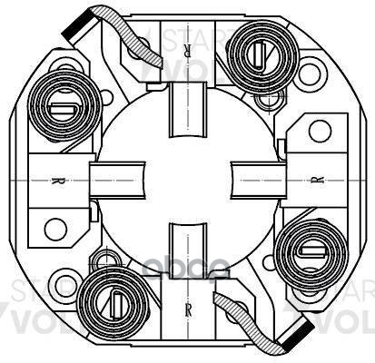 Узел щеточный стартера для а/м Toyota Rav 4 (00-) 2.0i/Lexus RX300 (98-) 3.0i (VBS 1910) STARTVOLT арт. vbs-1910