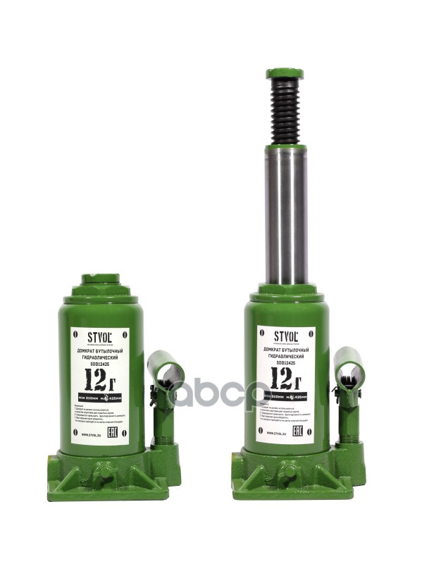 Домкрат бутылочный 12т (210-425 мм) STVOL  чехол STVOL арт. sdb12425