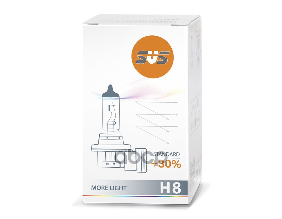 Автолампа галогенная SVS H8 12V 35W PGJ19-1 Standard +30% SVS арт. 0200008000