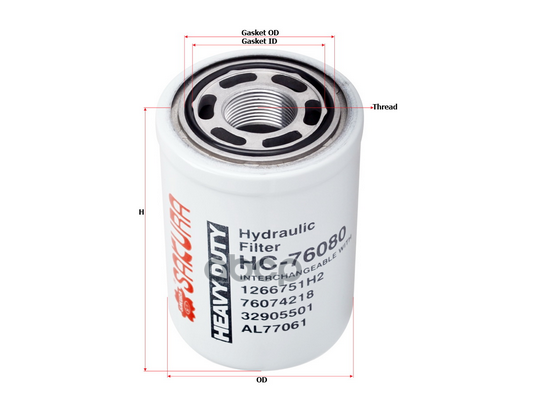 Фильтр гидравлический CASE IH HC76080 Sakura арт. HC76080