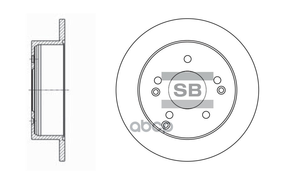 Диск тормозной задний HYUNDAI NF SONATA (16) R Sangsin brake арт. sd1006