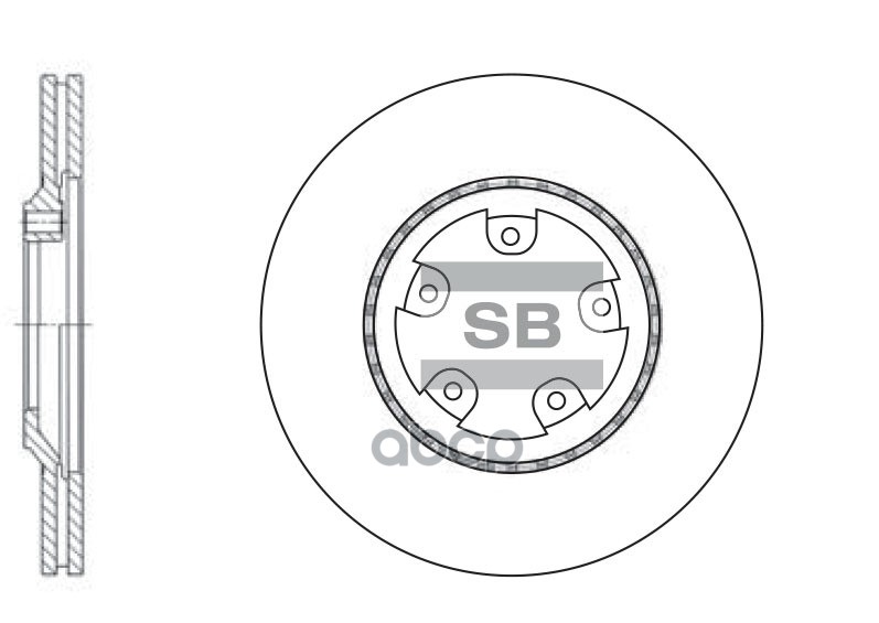 Диск тормозной HYUNDAI H1/H100/PORTER передний вент.D 253мм. SD1034 Sangsin brake арт. SD1034