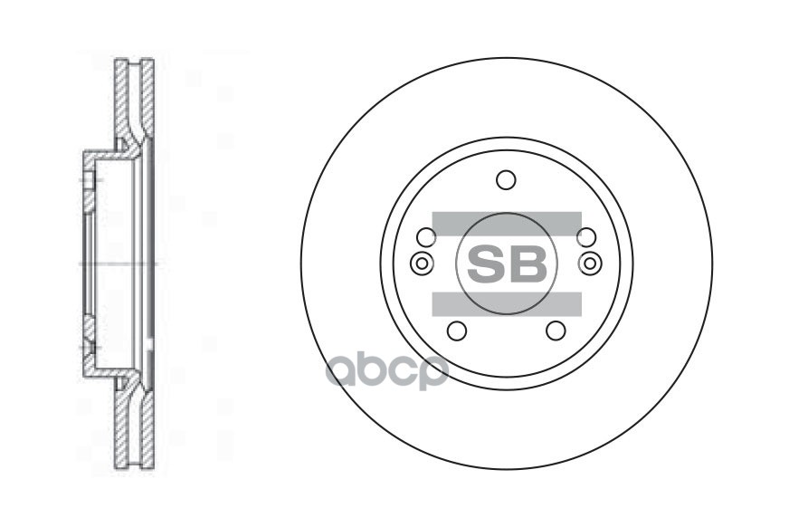 Диск тормозной HYUNDAI TUCSON 06-/i30 09-/KIA CEED 06-/SPORTAGE 04- передний SD1036 Sangsin brake арт. SD1036