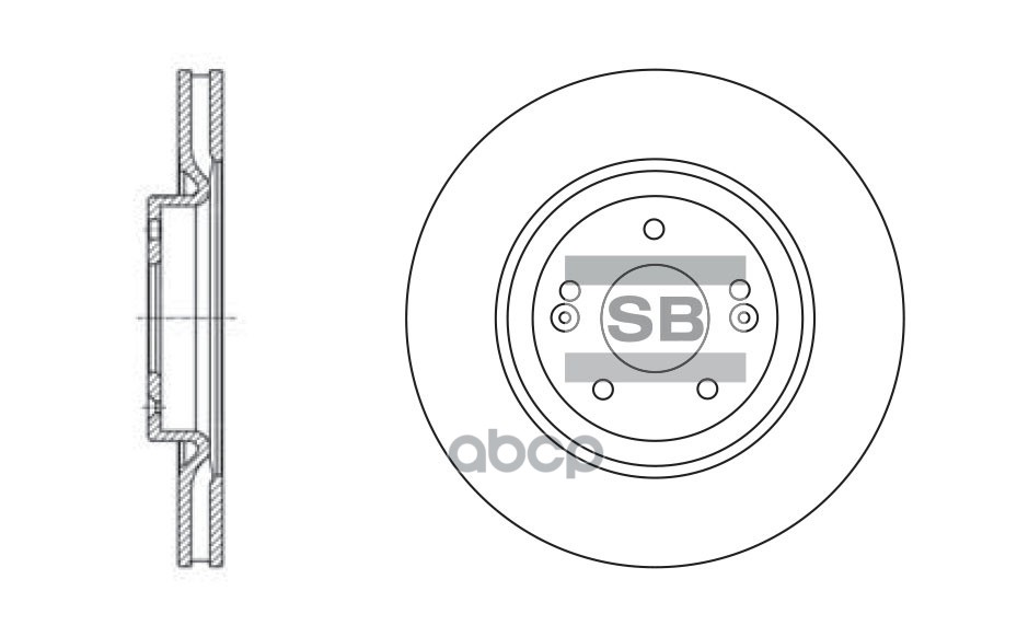 Диск тормозной передний Серия:HI-Q Диаметр:320мм. KIA SOUL II (PS), HYUNDAI i40 I (VF), KIA OPTIMA ( Sangsin brake арт. SD1070