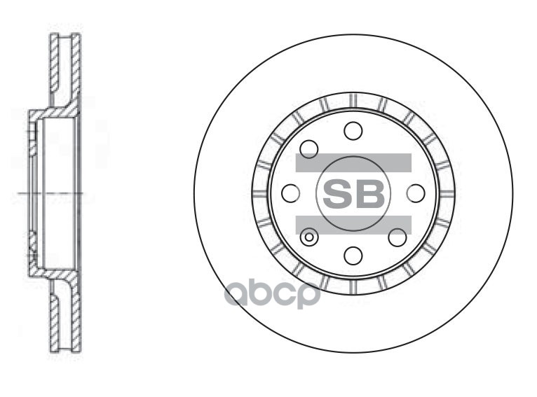 Диск тормозной CHEVROLET LANOS/DAEWOO NEXIA 14/OPEL ASTRA F/VECTRA A/B пер.вент SD3003 Sangsin brake арт. SD3003