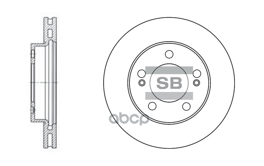 Диск тормозной SSANGYONG ACTYON 06-/KYRON 05-/REXTON 02- передний вент.D 294мм. SD3024 Sangsin brake арт. SD3024