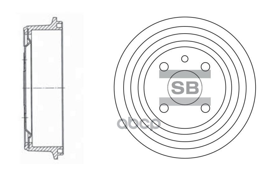 Барабан тормозной DAEWOO Espero/Lanos/Nexia/Nubira/OPEL Ascona B/C SD3034 Sangsin brake арт. SD3034