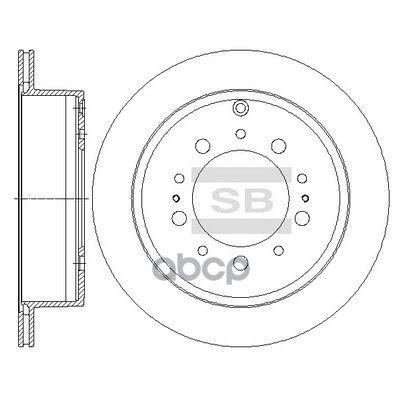 Диск тормозной задний Серия:HI-Q Диаметр:344мм. TOYOTA LAND CRUISER 200 (J2), LEXUS LX (J2) Sangsin brake арт. SD4032