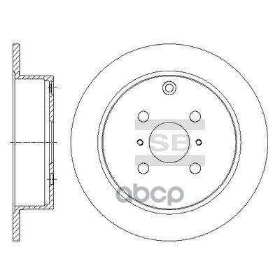Диск тормозной TOYOTA COROLLA 1.4-2.0 02-/YARIS 1.0-1.5 99- задний SD4073 Sangsin brake арт. SD4073