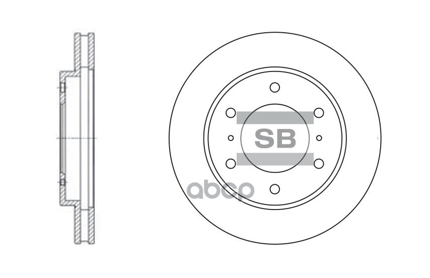 Диск тормозной MITSUBISHI PAJERO 00- (R16) передний SD4306 Sangsin brake арт. SD4306