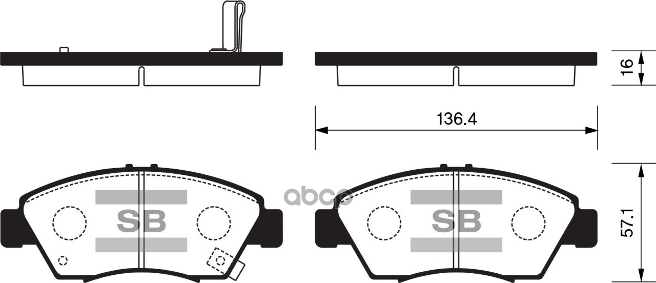 Колодки тормозные дисковые Honda Civic 1.3i-1.6i &16V 91-01 SP1221 Sangsin brake арт. SP1221