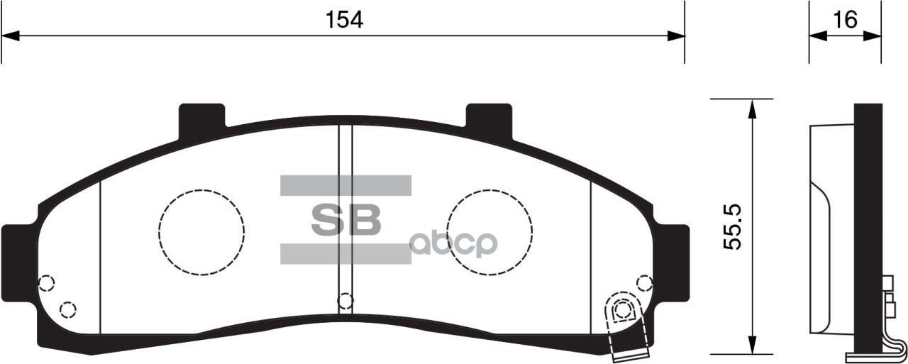 Колодки тормозные дисковые передние Серия:HI-Q MAZDA B-SERIE (UN), MAZDA B-SERIE (UF), FORD USA EXPL Sangsin brake арт. SP1264